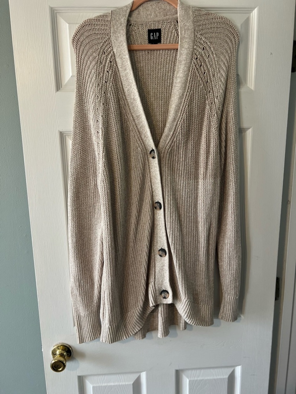 GAP Neutral Cream Open-Knit Cardigan